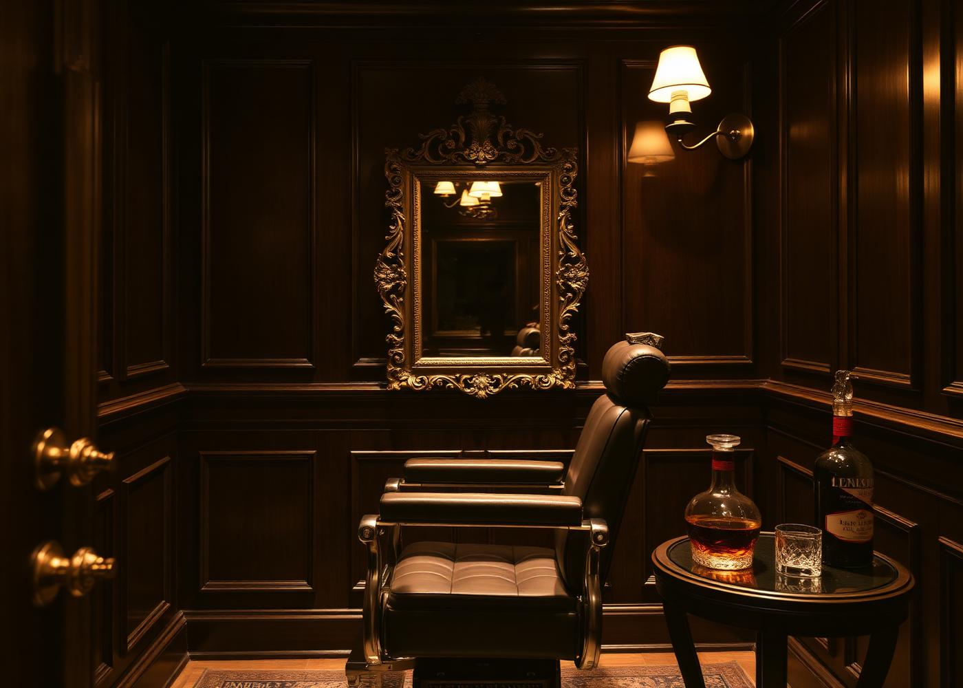 Luxury private appointment room at The Cutting Edge Barber Shop